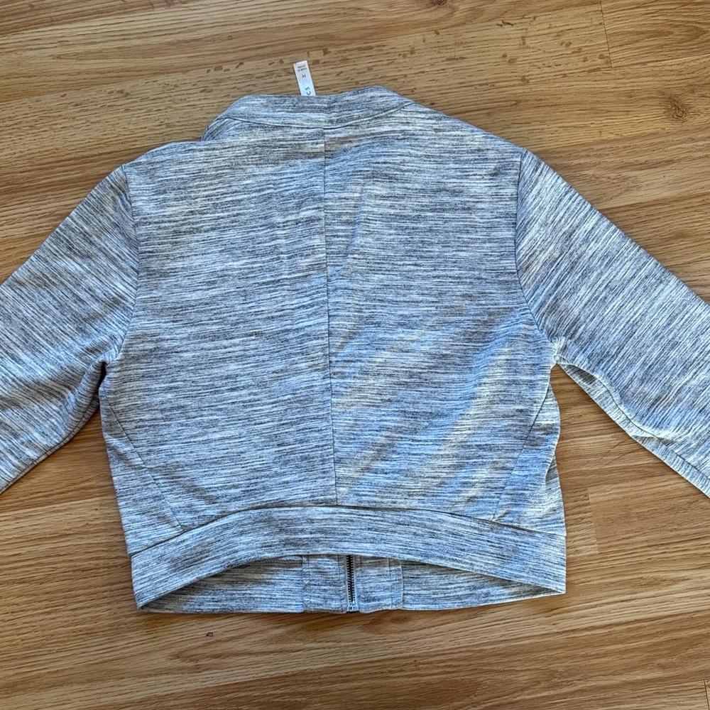 Fabletics Heathered Gray Zip-Up Jacket Size M - image 5